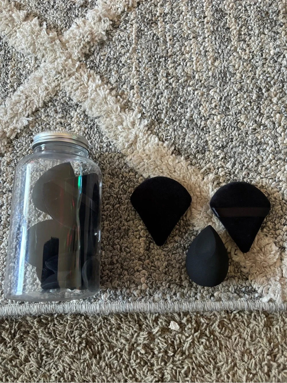 Black Makeup Sponge and Precision Applicator Set - Unbranded